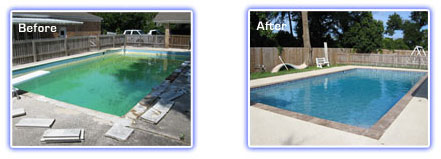 Parker Pools Resurfacing/Cleaning Before and After